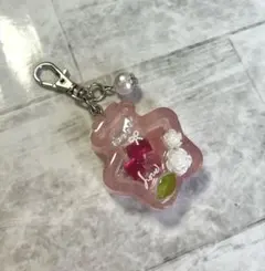 チャーム　キーホルダー　シャカシャカキーホルダー　シェイカー　星　花　ピンク