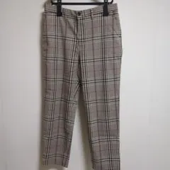 GU チェック柄スラックス イージーアンクルパンツ
