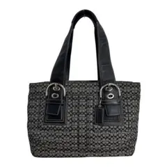 COACHコーチ SOHOソーホー トートバッグ シグネチャー キャンバス 黒