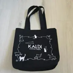 KALDI COFFEE FARM　猫の日限定　帆布製 トートバッグ 猫柄 黒
