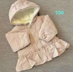 ＊シーズンリーズン 中綿 フリル ジャケット アウター コート100 ピンク＊