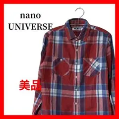 メンズ 長袖シャツ チェック柄 赤 M/L アメカジ風 B1776