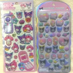 正規品★マイメロディクロミ コットンパフィ 平成はっぴーフォンシール2点セット