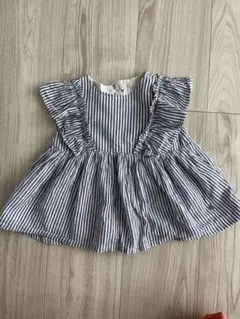 petit main ストライプフリルチュニック　80