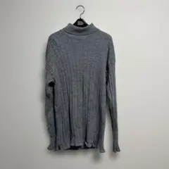 ニットワンピ ミニワンピ 古着 グレー ミニ丈 セーター Lサイズ シンプル