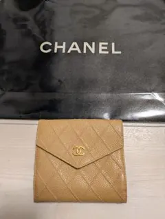【CHANEL】二つ折り財布✨️キャビアスキン シャネル CHANEL 2つ折り財布 キャビアスキン スモール ウォレット