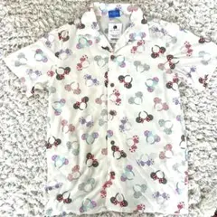 新品タグ付　東京ディズニーリゾート　レーヨン半袖シャツ　L ミニー　カチューシャ