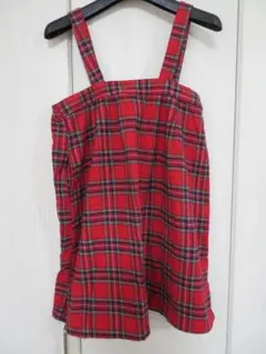 ムージョンジョン　チェック柄ワンピース　140㎝　ジャンパースカート　新品未使用