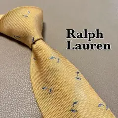 ラルフローレン　ネクタイ　ストライプ ドット　チェック　イエロー　黄色