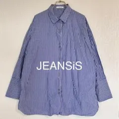 JEANASiS ジーナシス ストライプ 襟付き 長袖シャツ ゆったり ビッグ