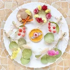 309ドライフラワー ガーランドꕤ︎︎ナチュラルꕤ︎︎かわいいꕤ︎︎春を先取りꕤ︎︎·͜·