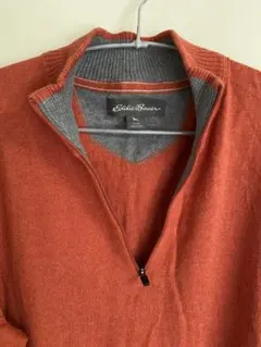 エディーバウアー　ハーフジップ長袖コットンセーター　メンズ海外L