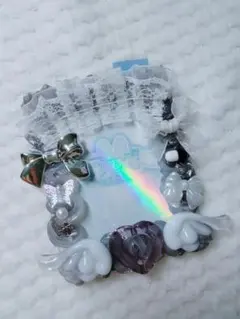 もくもくホイップデコ B8 ブラック&ホワイト レースつき