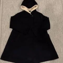 Lindsay リンジー　ロングコート　ネイビー　フード付き　L(160cm)