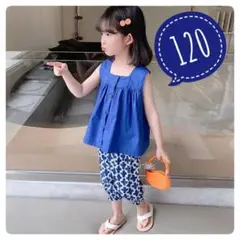 【即発送】ブルー お花 セットアップ♡韓国子供服 インポート