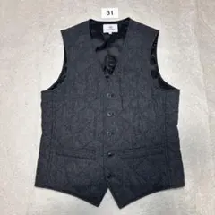 31 未使用　ビームスハート　ジレ　ベスト　グレー　　44 S ツイード　ウール
