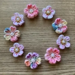 つまみ細工　さくらのお花パーツ　ハンドメイド