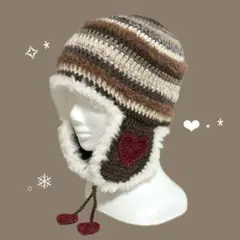 耳当て付きニット帽 ファッション小物