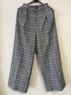 GU チェック柄 ワイドパンツ Lサイズ