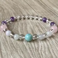 肩の力を抜き内面から美しくなる/ラリマー・翡翠・ローズ・パワーストーンブレス