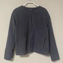 UNTITLED ノーカラージャケット ブルゾン　ダークグレー