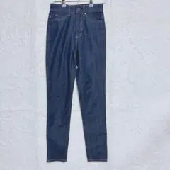 ユニクロ　ダークブルー ハイウエスト スキニーデニム【22】W56