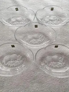 HOYA クリスタル フルーツ柄 器 5枚セット