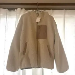 フリースジャケット ボア ベージュ ブラウンnemne