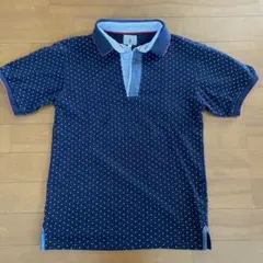 TK(タケオキクチ)ネイビー ドット柄 ポロシャツSサイズ