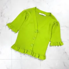 MOUSSY パフスリーブカーディガン ライトグリーン サイズF*FD444のサムネイル