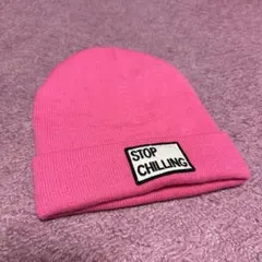 【新品未使用】【ZARA】【ザラ】ニット帽　ロゴ入りニット帽　ピンク