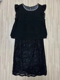 パール付きドレス M ブラック パーティードレス キャバドレス タイトドレス