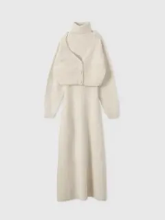 〖 EIMY ISTOIRE 〗オフショルニットカーデセットワンピ