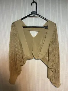 ViS メッシュ ショート丈 カーディガン ボレロ ベージュのサムネイル
