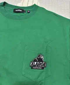 【極美品】XLARGE 緑色 ポケット付き Tシャツ Lサイズ