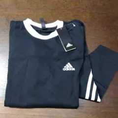 adidas 黒 長袖カットソー