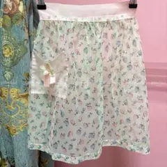 ホワイト レース エプロン リボン付き vintage USA ヴィンテージ