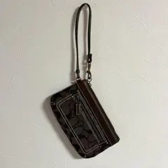 COACH シグネチャー リストレット ポーチ ブラウンのサムネイル
