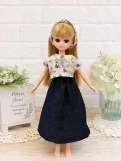 95 リカちゃん服ハンドメイド 部屋着3点セット水色 - メルカリ