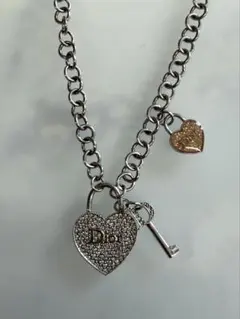 ヴィンテージ Dior ディオール ハート ロック キー ネックレス