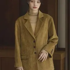【OLUN 】きりまる　ルーズベーシックモールジャケット　マスタード　Sサイズ