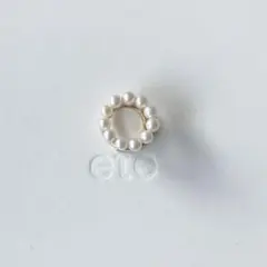 ete サークルパール　ループイヤリング　片方のみ