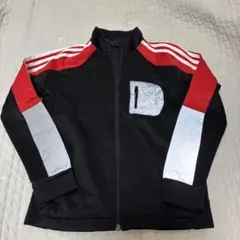 adidas ジップアップジャケット 黒 赤　140cm