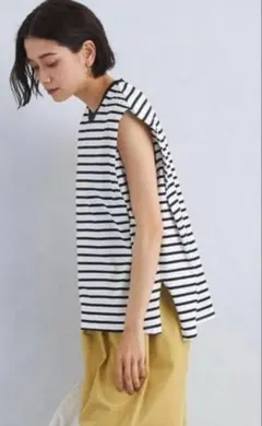 グリーンレーベルリラクシング　ショルダー タックノースリーブプルオーバー