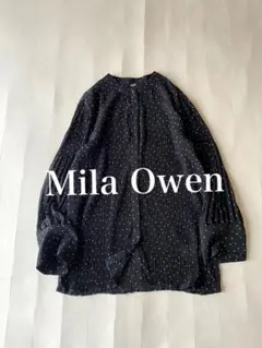 ミラオーウェン Mila Owen ドット柄マジョリカプリーツブラウス