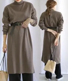 selectMOCA バックボタンニットワンピース