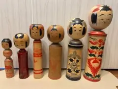 伝統的な木製こけしセット7本 - メルカリ