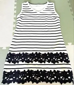 ♥ミシェルマカロン ノースリーブ ワンピース Sサイズ ボーダー レディース