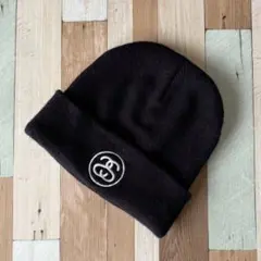 【USA製】90s 00s OLD STUSSY SSリンクロゴ 刺繍 ビーニー