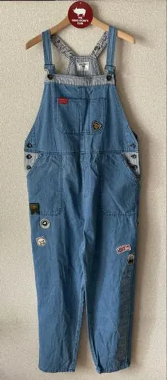 ☆中古☆ ドラッグストアーズ　立ちブタワッペン付き　サロペット/オーバーオールのサムネイル